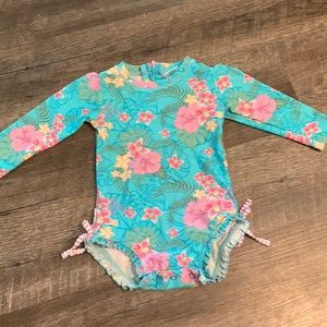 Ruffle Butts long sleeve swim suit
